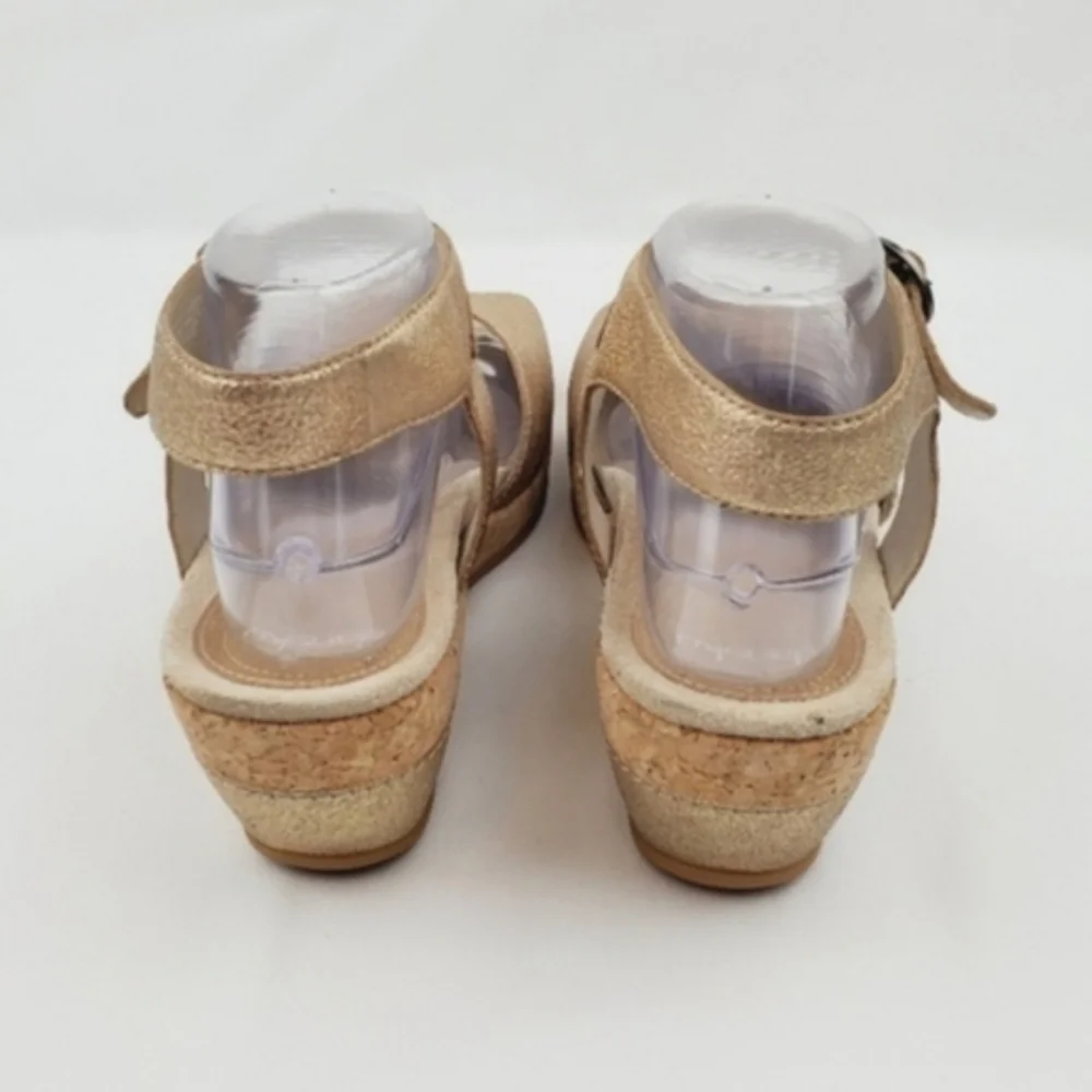 Dansko Charlotte Cork Grain Leather Wedge Sandals
